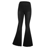 Max Women Vintage Flared Trousers High Waist Denim Bell Bottom Jeans Black XL