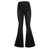 Max Women Vintage Flared Trousers High Waist Denim Bell Bottom Jeans Black XL