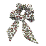 Max Womens Bowknot Hair Scrunchies Floral Scrunchie Scarf Hair Ties White