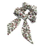 Max Womens Bowknot Hair Scrunchies Floral Scrunchie Scarf Hair Ties White