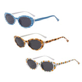 Retro Oval Sunglass Kurt Cobain Thick Frame Clout Goggles Eyewear Plaid