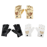1 Pair Half Finger Gloves Women's Leather Mitten Hip Hop Rock Driving Gloves