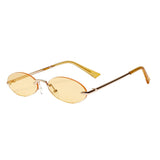 Women Mens Small Oval Sunglasses Sun Glasses UV400 Eyewear Light Yellow