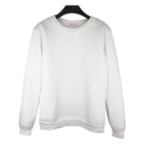 Autumn Solid Round Neck Long Sleeve Fleece Sweatshirts Unisex Loose Top L