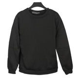 Mens Sweatshirt Plain Fleece Sweat Top Pullover Crew Neck Jumper Black L