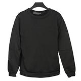 Mens Sweatshirt Plain Fleece Sweat Top Pullover Crew Neck Jumper Black 2XL