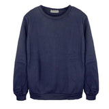 Max Fashion Long Sleeve Crewneck Sweatshirt Unisex Pullover Hoodie Dark Blue M