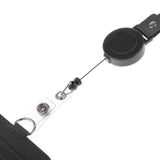 Max 2-Sided Vertical Pu Leather Badge Card Holder Neck Strap Lanyard Black 2