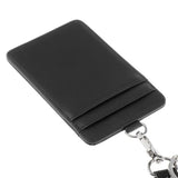 Max Vertical PU Leather ID Card Badge Holder Card Sleeve with Lanyard Black 1