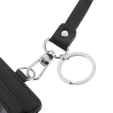 Max Vertical PU Leather ID Card Badge Holder Card Sleeve with Lanyard Black 1