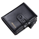 Leather Men Women Wallet Bifold Credit Card Holder Zipper Coins Bag Wallet