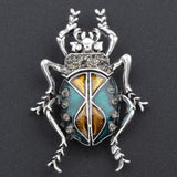 Max Elegant Insect Brooches Enamel Bug Lapel Pin Badge Fashion Jewelry Blue S