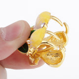 Max Korean Style Sweet Fruit Hair Claw Crystal Hair Clip Pear Yellow