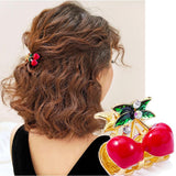 Max Korean Style Sweet Fruit Hair Claw Crystal Hair Clip Pear Yellow