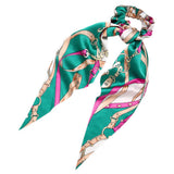 Max Silk Elastic Hair Bands Ponytail Holder Scrunchy Ties Acces blackish green