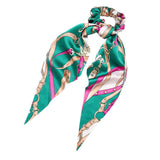 Max Silk Elastic Hair Bands Ponytail Holder Scrunchy Ties Acces blackish green