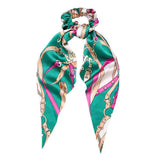 Max Silk Elastic Hair Bands Ponytail Holder Scrunchy Ties Acces blackish green