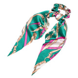 Max Silk Elastic Hair Bands Ponytail Holder Scrunchy Ties Acces blackish green