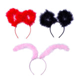 Max Dog Puppy Ears Hair Band Party Dress Up Headwear Nightclubs Costume Pink