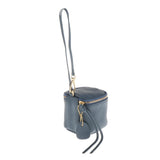 women girls mini cube coin bucket bag leather handbag zipper wallet Blue