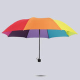 Max Rainbow Windproof Anti-UV Automatic Umbrella 3 Fold Unisex for 1-2 Person