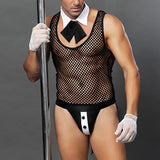 Maxbell Men Sexy Transparent Police Uniform Cosplay Costume Tops Bar Party Underwear