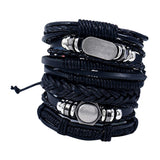 Max 6pcs/set Braided Bracelet Wrap Bangle Tribal Punk Goth Multiple Bracelet