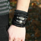 Max 6pcs/set Braided Bracelet Wrap Bangle Tribal Punk Goth Multiple Bracelet