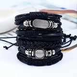 Max 6pcs/set Braided Bracelet Wrap Bangle Tribal Punk Goth Multiple Bracelet