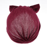 Max Toddler Warm Cap Hat Beanie Turban Head Wrap Caps for Kids Girl Wine Red