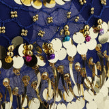 Max Belly Dance Costumes Bra Halter Top Sequin Performance Outfits  Royal Blue