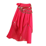 Women Belly Dance Hip Scarf Wrap Belt Dancer Skirt Costume Rose Red