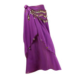 Women Belly Dance Hip Scarf Wrap Belt Dancer Skirt Costume Purple