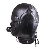 Maxbell Black Sexy Mask Hoods Mouth Plug Headgear Roleplay Couple Slave Games Toys