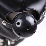 Maxbell Black Sexy Mask Hoods Mouth Plug Headgear Roleplay Couple Slave Games Toys