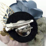 Max Korean Style Rose Flower Shawl Brooch Pin Groom Bridal Corsage Wine