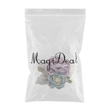 Max Korean Style Rose Flower Shawl Brooch Pin Groom Bridal Corsage Purple
