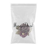 Max Korean Style Rose Flower Shawl Brooch Pin Groom Bridal Corsage Cameo Brown