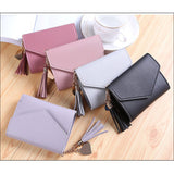 Womens Fashion Trifold Wallet Leather Coins Multi Card Wallet Black