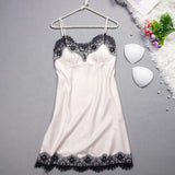 Max Womens Sexy Lace Floral Satin Nightdress Lingerie Sleepwear Night Gown S