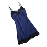 Max Women Silky Nightgown Sexy Lingerie Sleeveless Lace Chemise Nightdress S