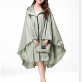 Max Unisex Waterproof Hooded Rain Jacket Coat Waterproof Rain Poncho Green