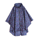 Women's Lightweight Waterproof Outdoor Raincoat Portable Hooded Poncho Blue