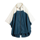 Women's Lightweight Waterproof Outdoor Raincoat Hooded Blue Beige