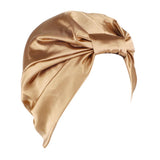 Lady Silky Beanie Hat Hair Loss Chemo Cap Turban Sleep Hair Wrap Khaki