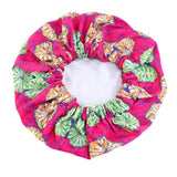 Silk Satin Night Sleep Cap Hair Bonnet Hat Head Cover Turban Elastic Pink