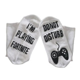 Max 1Pair Unisex Letter Print Cotton Ankle Socks Stockings for Game Players 10cm