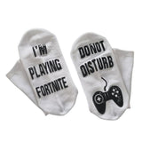 Max 1Pair Unisex Letter Print Cotton Ankle Socks Stockings for Game Players 10cm