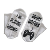 Max 1Pair Unisex Letter Print Cotton Ankle Socks Stockings for Game Players 10cm