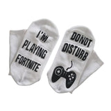Max 1Pair Unisex Letter Print Cotton Ankle Socks Stockings for Game Players 15cm